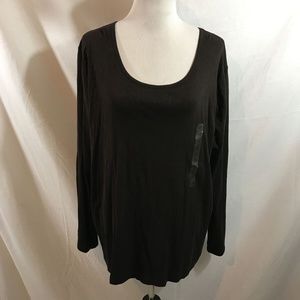 🌻 EUC JNY BROWN SCOOP NECK TOP